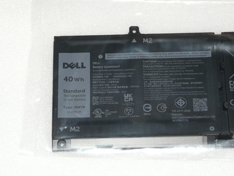 Mặt lưng và độ hoàn thiện của Pin JK6Y6 0JK6Y6 cho Dell Inspiron 5401 5408 5501 5400 Vostro 5401 5402 5501 5502