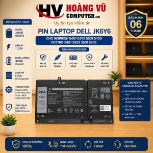 Pin JK6Y6 0JK6Y6 cho Dell Inspiron 5401 5408 5501 5400 Vostro 5401 5402 5501 5502 - Hoàng Vũ Computer