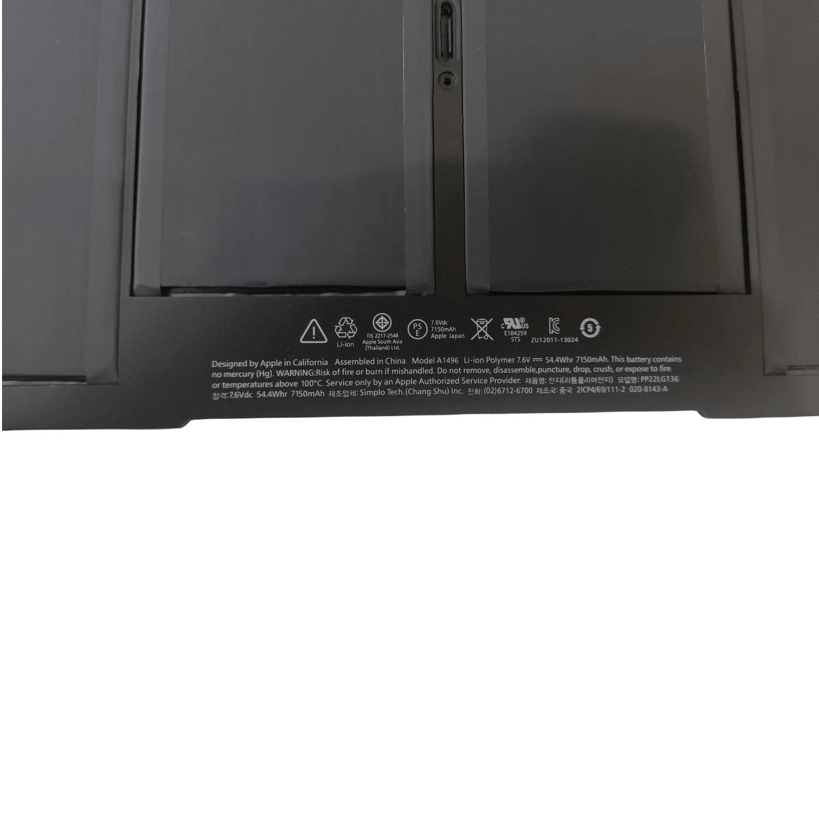 Pin MacBook Air 13 A1496 cho A1466 Mid 2013, Early 2014, Early 2015 và 2017, mã 661-7474, B GRD. Dùng thay pin MacBook bị chai, tụt nhanh, không giữ điện hoặc phồng.