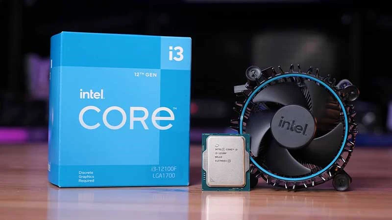 CPU Intel Core i3-12100 Gen 12 Alder Lake, 4 nhân 8 luồng, 3.3GHz, Turbo 4.3GHz, cache 12MB, LGA1700, Intel UHD 730. Phù hợp PC văn phòng, học tập và gaming phổ thông.