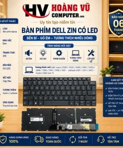 Bàn Phím Laptop Dell Vostro 5390 5391 5490 5491 5493 5498 7390 7391 7490 7491 Latitude 3301 3311 3410 Vostro 3400 Gen 11 Đen ZIN LED - Hoàng Vũ Computer