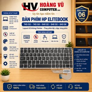 Bàn phím HP EliteBook 745 G5 745 G6 840 G5 846 G5 840 G6 No pointer US - Hoàng Vũ Computer