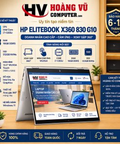 HP EliteBook x360 830 G10 Core i7-1355U RAM 16GB SSD 512GB NVMe 13.3 WUXGA Touch Xoay Gập 360° Windows 11 Bạc - Hoàng Vũ Computer