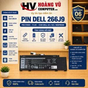 Pin 266J9 51Wh Dell G3 3500 3590 G5 5587 5590 5500 5505 5490 - Hoàng Vũ Computer