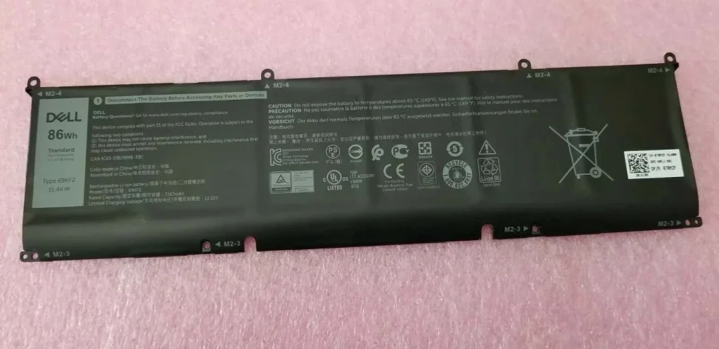 Thiết kế và ngoại hình thực tế của Pin 69KF2 86Wh Alienware M15 M17 R3 R4 R5 Precision 5550 5560 5570 XPS 9500
