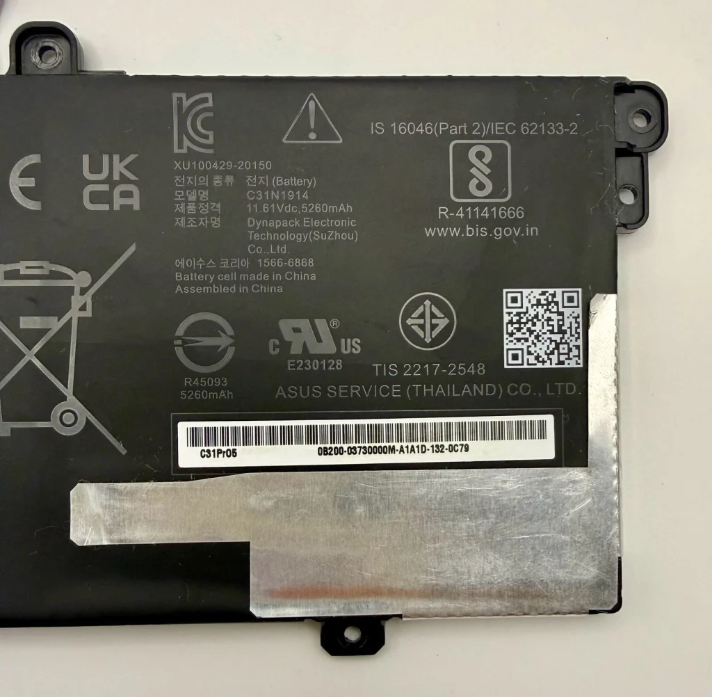 Khu vực bàn phím / cổng kết nối của Pin C31N1914 ASUS ZenBook UX435EA UX435EAL UX435EG UX425UG 63Wh