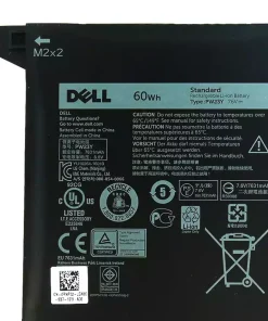 Pin Dell PW23Y RNP72 60Wh 4 Cell dùng cho XPS 13 9360 D1505 D1605T D1609G D1705 D1805T, mã thay thế TP1GT 0RNP72. Dùng thay pin chai, phồng, tụt nhanh hoặc không giữ điện.