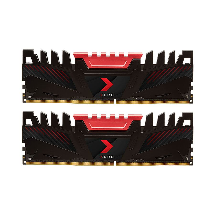 RAM PNY XLR8 8GB DDR4 3200MHz MD8GD4320016XR dành cho PC Desktop, CL16, 1.35V, 288-pin, tản nhiệt, không RGB, hỗ trợ XMP 2.0 và Dual Channel khi ghép RAM tương thích.