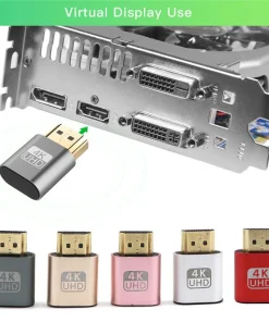 HDMI Dummy 4K, HDMI ảo giả lập màn hình EDID cho PC, Mini PC, server và Remote Desktop. Cắm HDMI Plug & Play, tạo màn hình ảo khi không sử dụng màn hình thật.