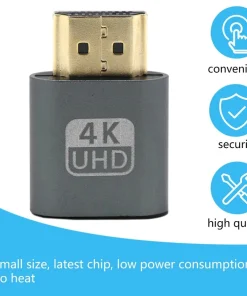 HDMI Dummy 4K, HDMI ảo giả lập màn hình EDID cho PC, Mini PC, server và Remote Desktop. Cắm HDMI Plug & Play, tạo màn hình ảo khi không sử dụng màn hình thật.